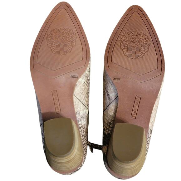 Vince Camuto Grasem Snakeskin Western Boots Pointed Toe Tan Gray 7M Boho NWT - Picture 9 of 13